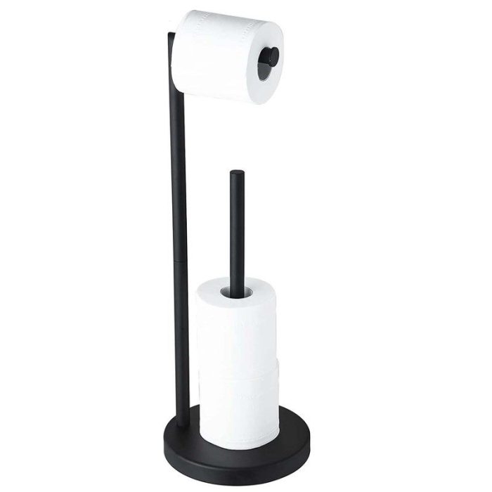 Toilet Paper Holder Stand - Black