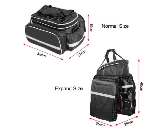 BIKE PANNIER BAG 25L BLACK