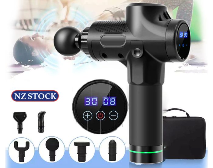 MASSAGE GUN WITH 6 HEADS - BLACK