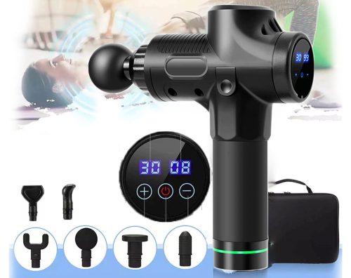 MASSAGE GUN WITH 6 HEADS - BLACK