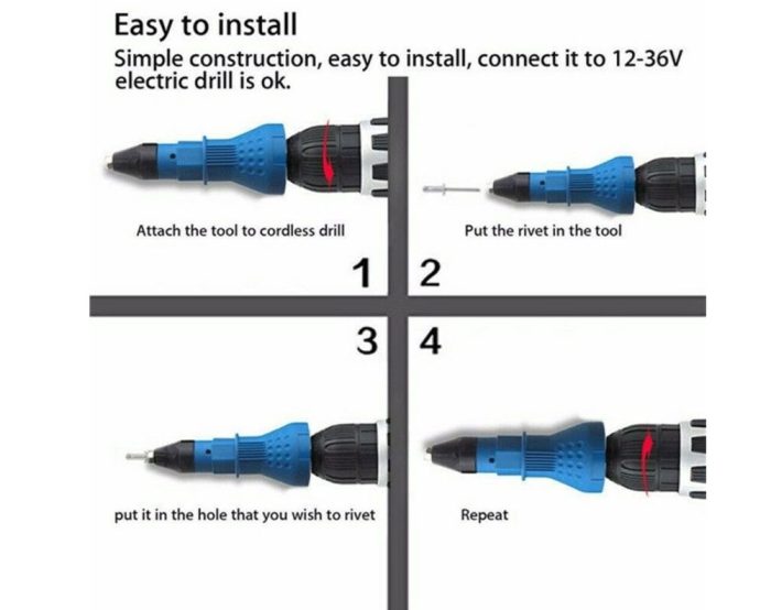 RIVET DRILL ADAPTER NUT TOOL