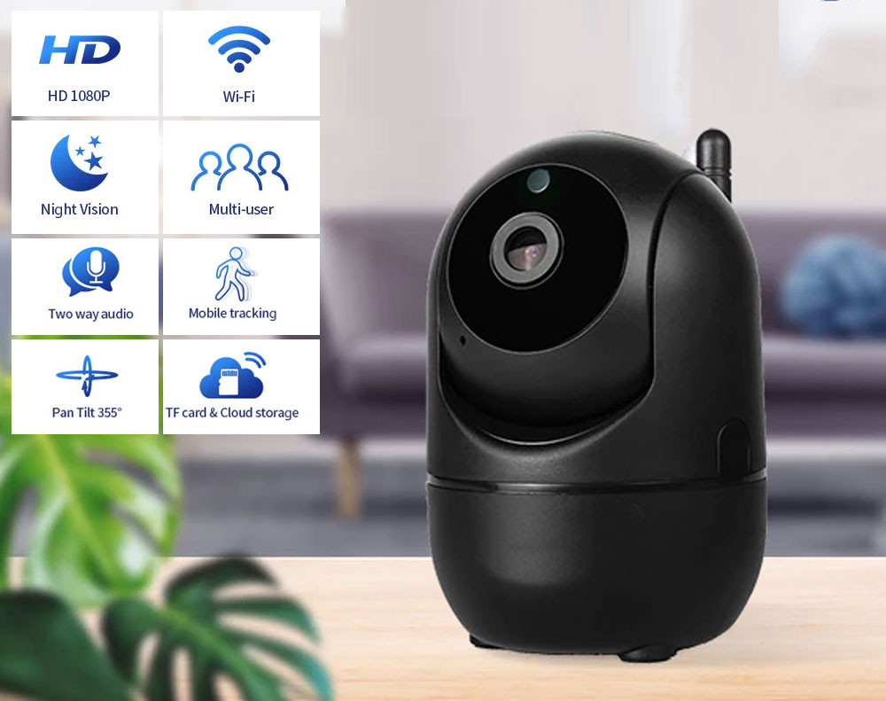 WIRELESS SECURITY CAMERA 1080P BLACK