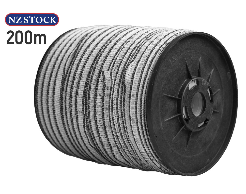 200M Poly Tape 14mm Black & White