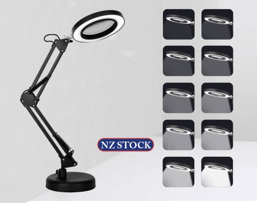 MAGNIFYING LAMP DESK LIGHT - BLACK