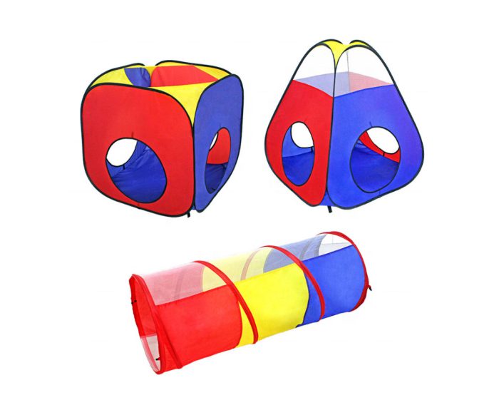 Kids Tent Triangle Tent With Tunnel 95*78