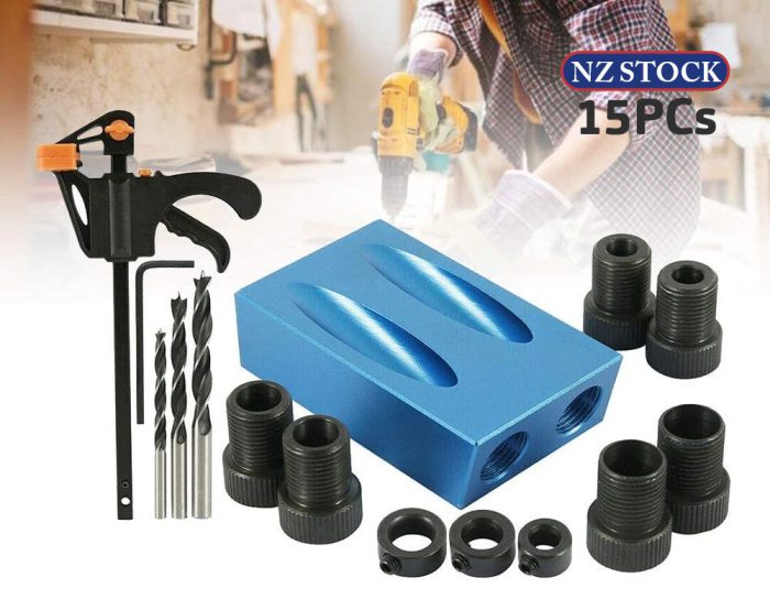 Pocket Hole Jig Drill Joinery Screw Kit - 15Pcs