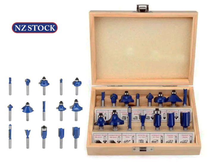 Router Bit Set Shank 1/4" - 15Pcs