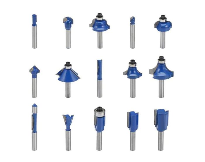 Router Bit Set Shank 1/4" - 15Pcs