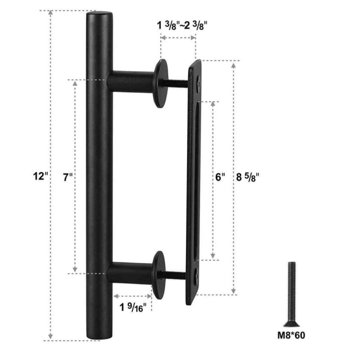 Barn Door Handle - Black