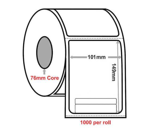 BLANK COURIER LABELS 76MM CORE 101X149MM