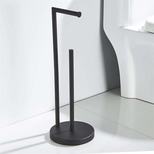 Toilet Paper Holder Stand - Black