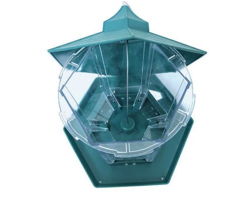 Green Hanging Wild Bird Feeder Seed Container Waterproof Gazebo Shape Outdoor