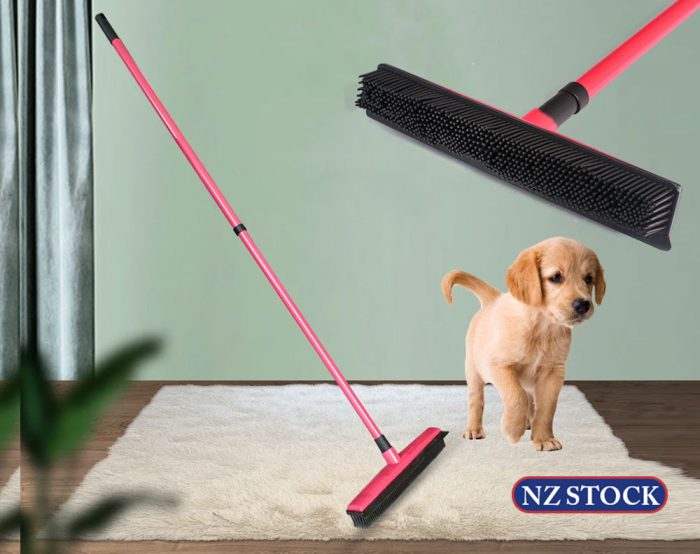 Long Rubber Bristle Broom