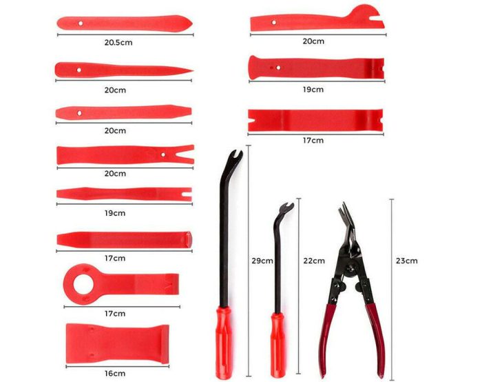 19pcs Car Audio Dash Removal Tools Panel Door Stereo Pry Bar Kit