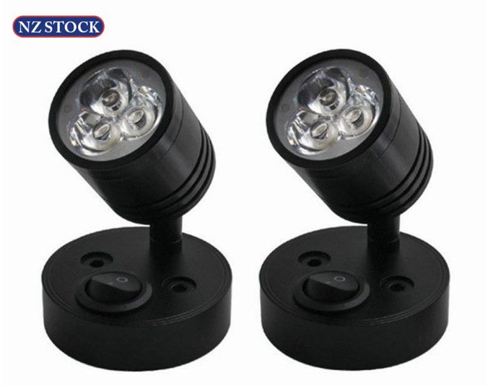 2Pcs 12V LED Interior Spot Reading Light Wall Lamp