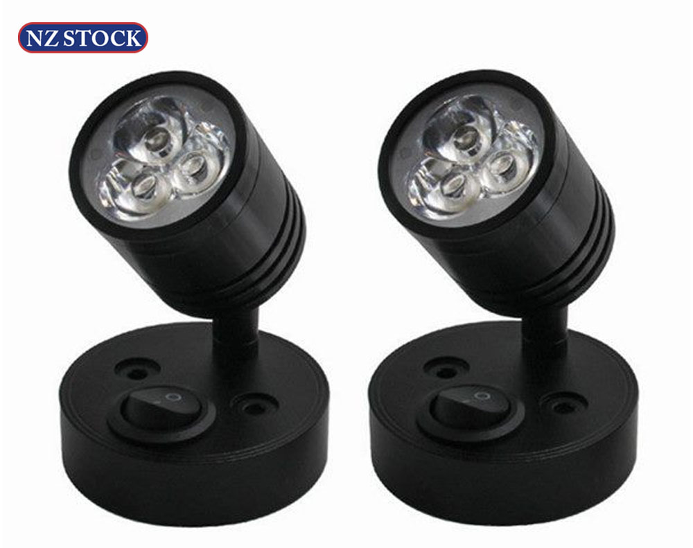 2Pcs 12V LED Interior Spot Reading Light Wall Lamp