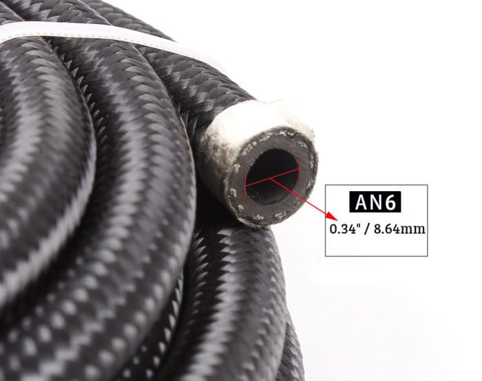 6AN Braided Fuel Hose kit with 10 Pcs Fitting Adapters