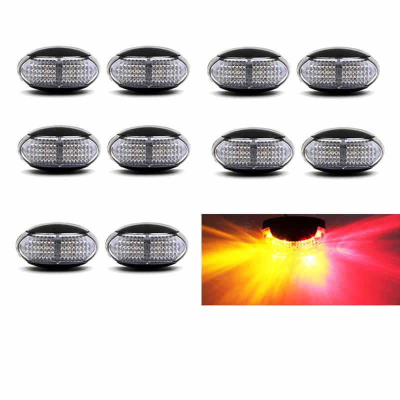 10X 10V-30V RED AMBER SIDE MARKER LIGHTS