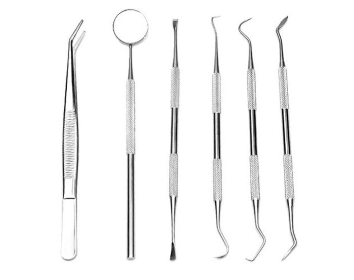 6PCS Dental Hygiene Tools Teeth Cleaning Kits Mirror Tweezer