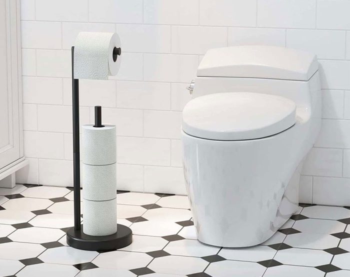 Toilet Paper Holder Stand - Black