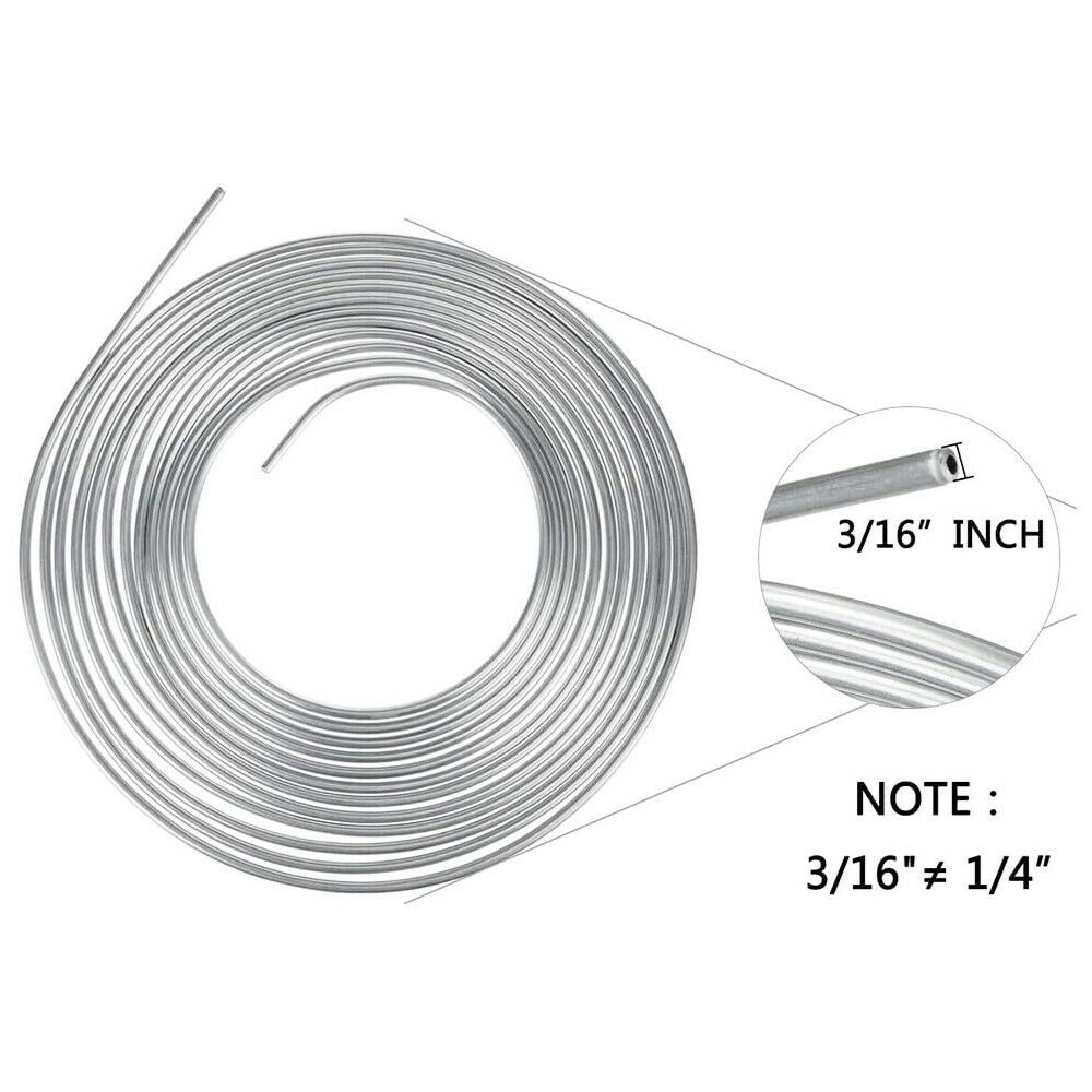 25Ft Roll Coil 3/16'' Fuel Pipe Kit & 15 Fittings