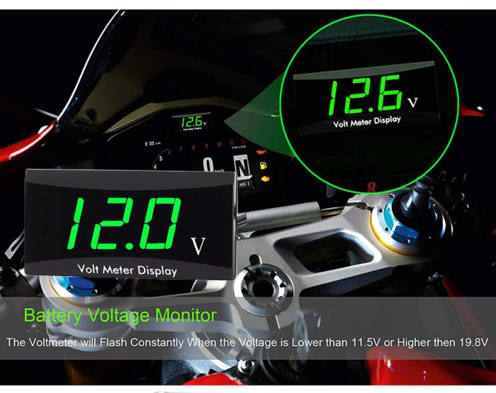 DC 12V LED Digital Monitor Volt Meter Display Battery Gauge Voltage Caravan/Car