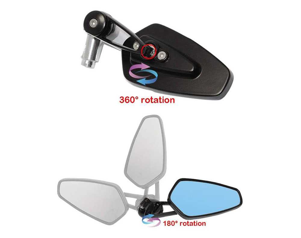 7/8" Motorcycle Handle Bar End Mirrors Rear View Mirrors