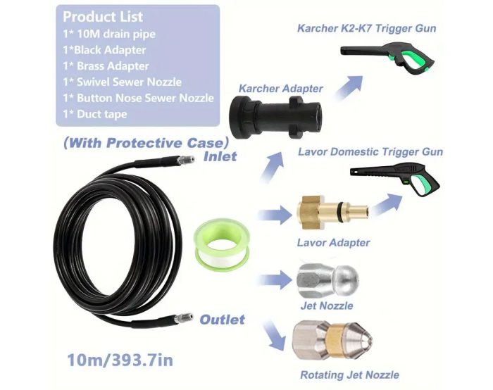 10m Pipe Cleaning Kit