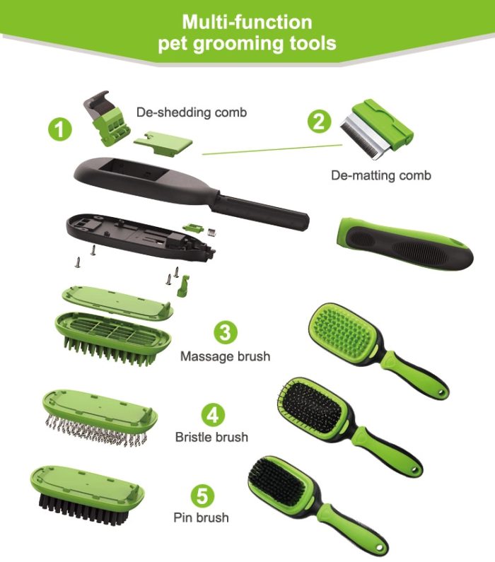 5 in 1 Pet Grooming Brush Massager Kit