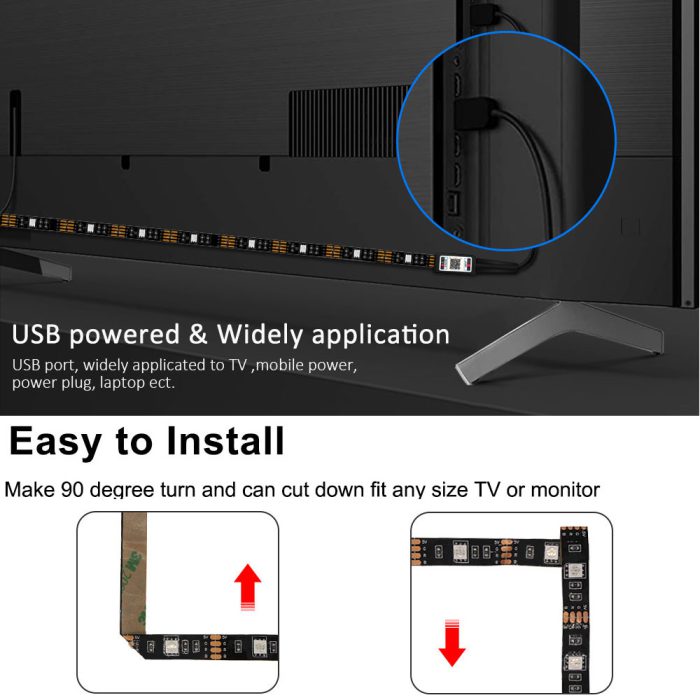 DC5V USB LED Strip 5050 RGB Light 1M