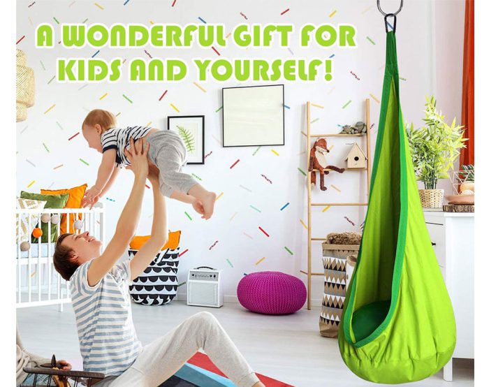 Kids Hanging Swing Chair - Green