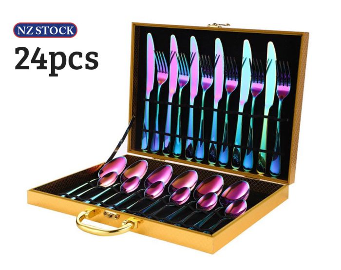 24pcs Cutlery Set - Rainbow