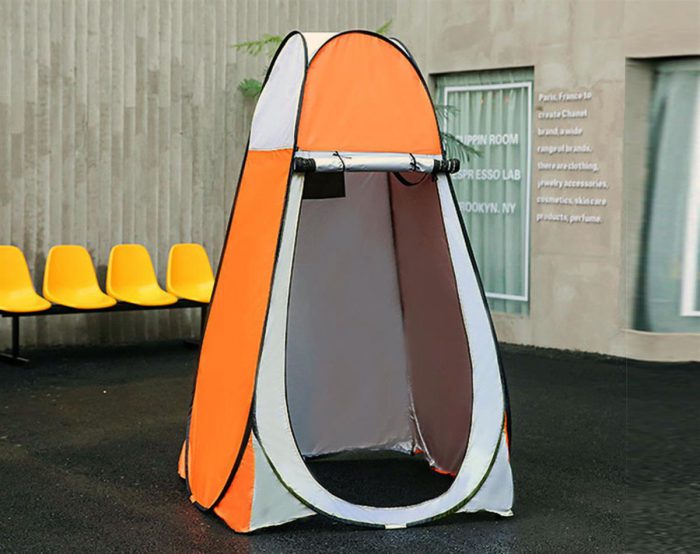 Shower Tent - Orange & Grey