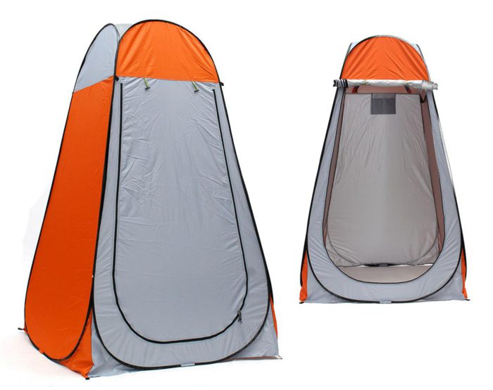 Shower Tent - Orange & Grey