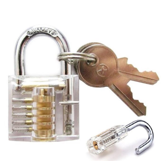 Transparent practice padlock for locksmith