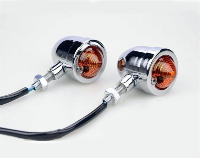 Motorbike Chrome Bullet Turn Signal Light Indicator SLR