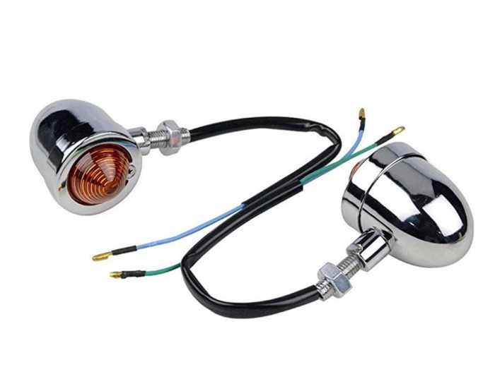 Motorbike Chrome Bullet Turn Signal Light Indicator SLR