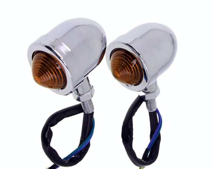 Motorbike Chrome Bullet Turn Signal Light Indicator SLR