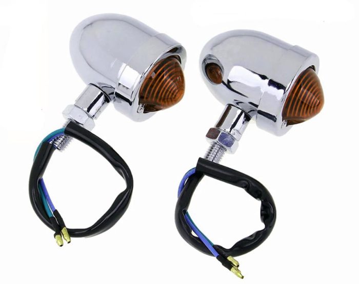 Motorbike Chrome Bullet Turn Signal Light Indicator SLR