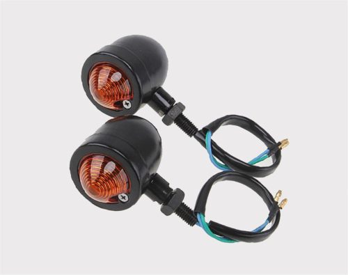 Motorbike Bullet Turn Signal Light Indicator BLK