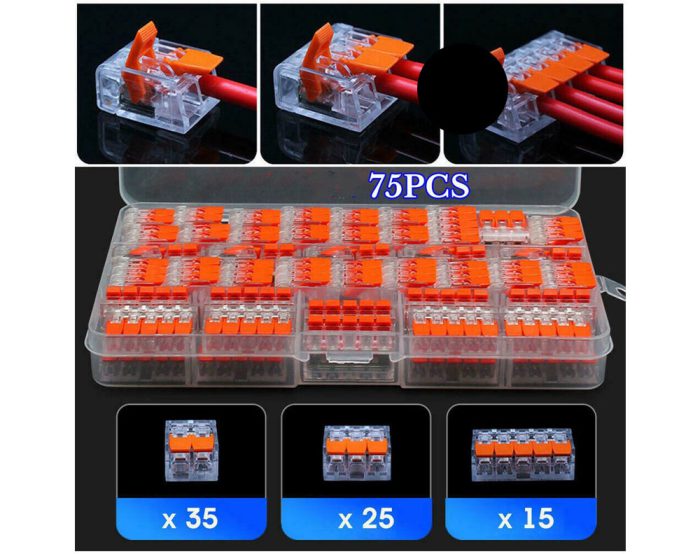 75PCS Electrical Wire Block Connectors