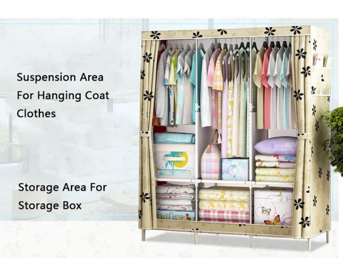 Clothes Wardrobe (Rice Sunflower) 125*45*165