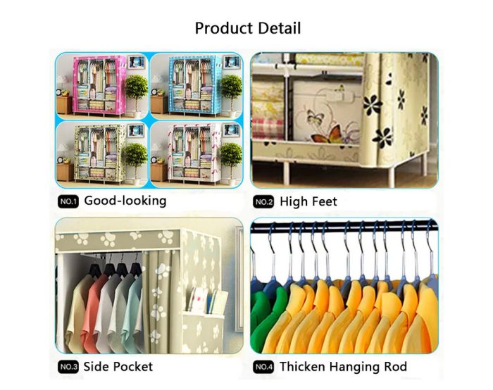 Clothes Wardrobe (Rice Sunflower) 125*45*165