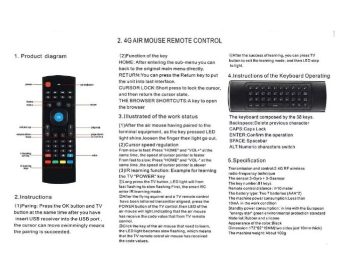 Wireless Air Mouse & Keyboard