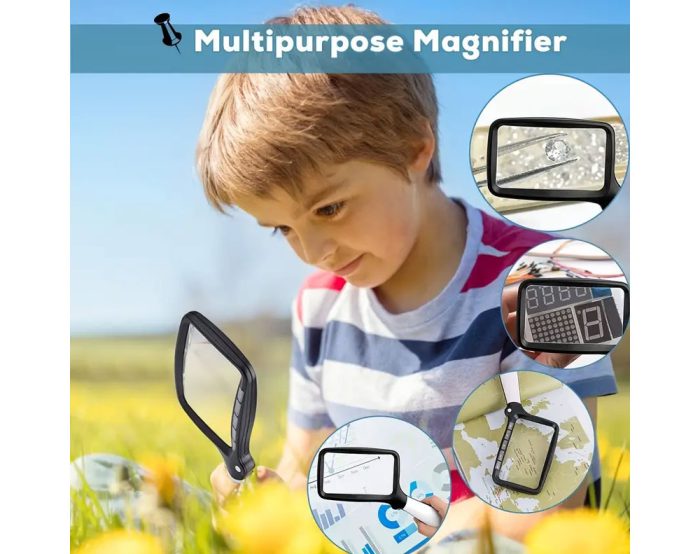 Handheld Magnifying Glass with Light