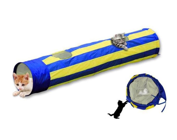 Pet Cat Tunnel Blue/Yellow