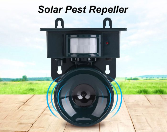 Solar Ultrasonic Bird Repeller Pest PIR Motion Sensor