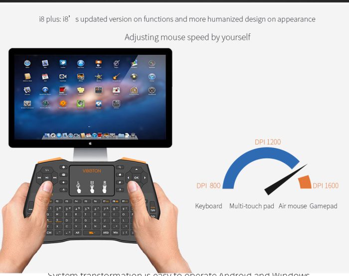 Wireless Keyboard with Touchpad Mouse