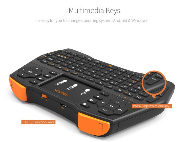 Wireless Keyboard with Touchpad Mouse