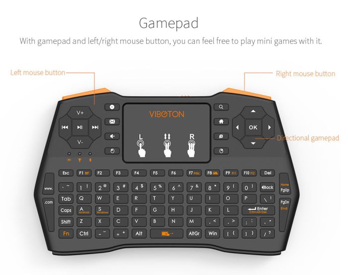 Wireless Keyboard with Touchpad Mouse